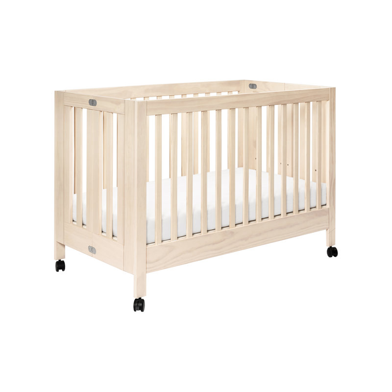 Lit de bébé portatif convertible Maki 2-en-1, Naturel délavé