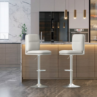 Tabourets de bar pivotants réglables avec dossier, chaises de salle à manger à hauteur de comptoir double rembourrées pour la cuisine ou le bar