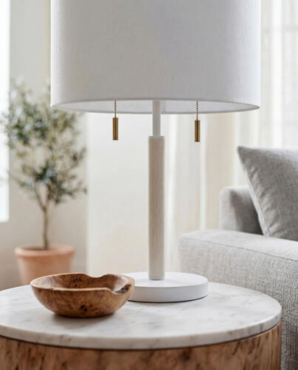 Kenley Table Lamp, White