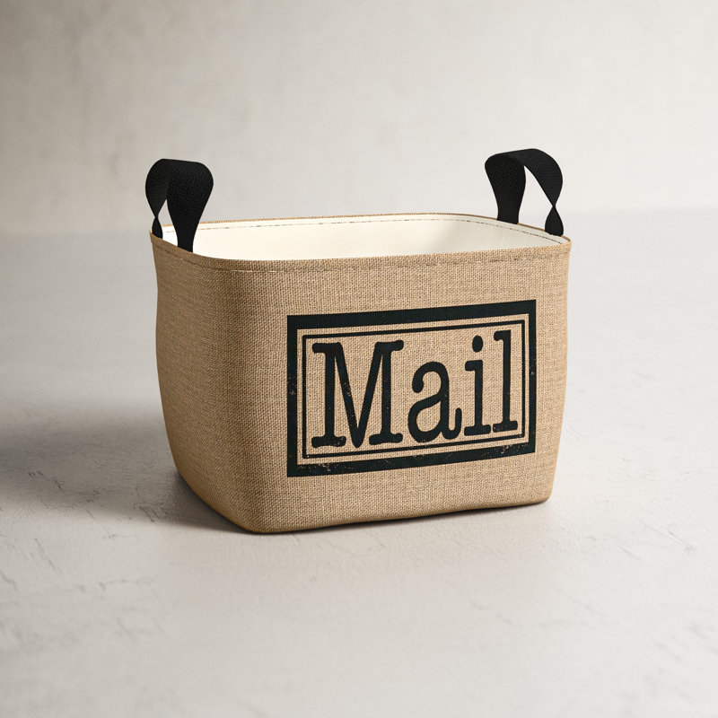 Mail Burlap Storage Fabric Bin