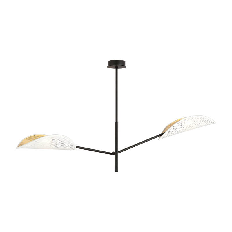 2 - Light Chandelier, White/Gold