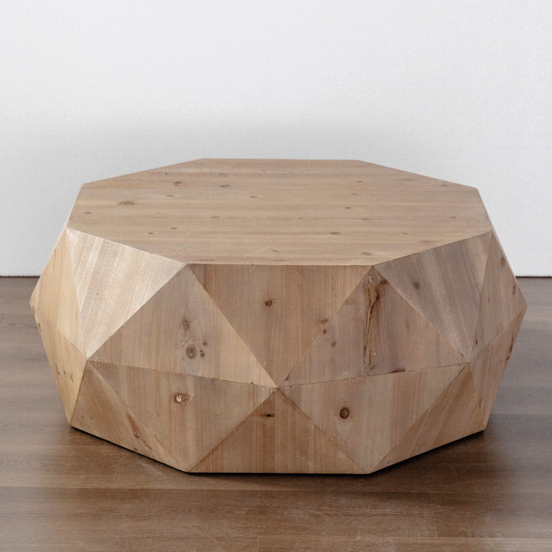 38 Inch Three-Dimensional Embossed Pattern Coffee Table