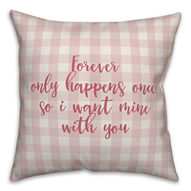  Coussin Forever Only Happens Once, Housse de coussin, Rose