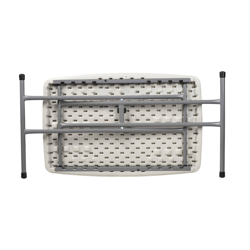 Speckled Gray Adjustable Height Folding Card Table with Steel Frame