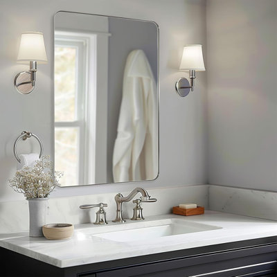 Miroir de salle de bain Inse Cadre en acier inoxydable