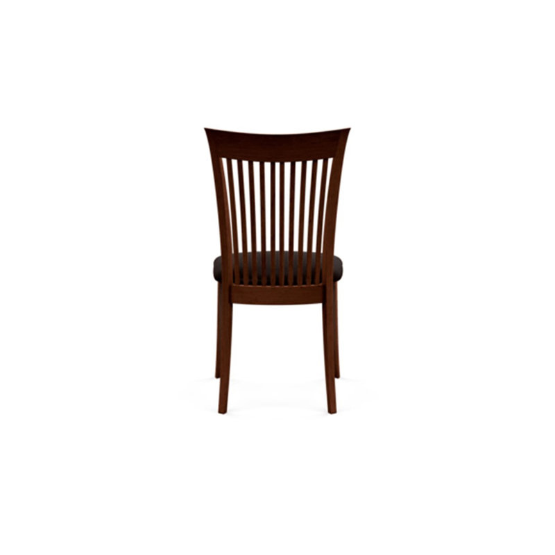 Sarah Upholstered Dining Chair, Ebony Leather, Cognac Cherry