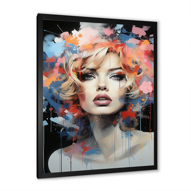 «Marilyn Monroe Blooming Beauty», Cadre simple noir, H 32 po x l 24 po x P 1 po