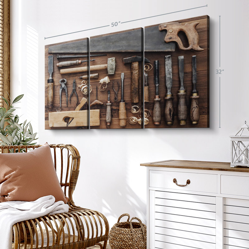 " Old Carpentry Tools " on, 32" H x 50" W