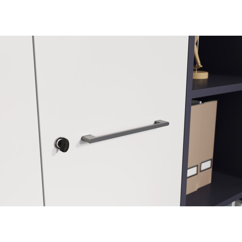 Miabella 2 -Door 4 -Shelf, Light Grey