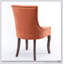 Ensemble de chaises de salle à manger ultra confortables, tissu épaissi avec pieds en bois massif et garniture cloutée en bronze, ensemble de 2