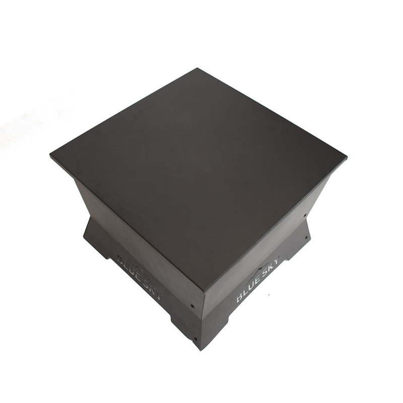 Black Steel 24" Square Fire Pit Lid
