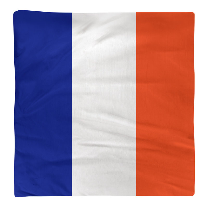 Cotton Striped Square Napkin, Blue/White/Orange
