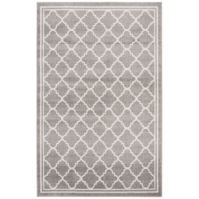 Ammundsen Geometric Area Rug, Rectangle 5'3" x 8', Dark Gray/Beige