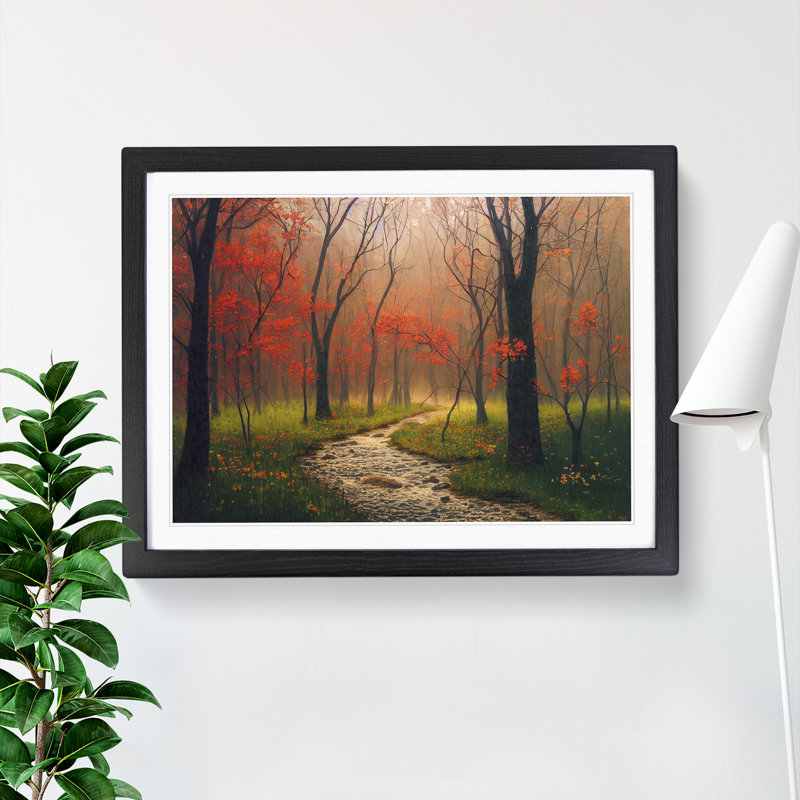 Captivating Spring Forest - Framed Print, 34cm H x 46cm W x 2cm D, Black