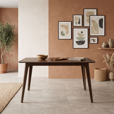 Mid-Century Modern Rectangular Dining Table with Legs