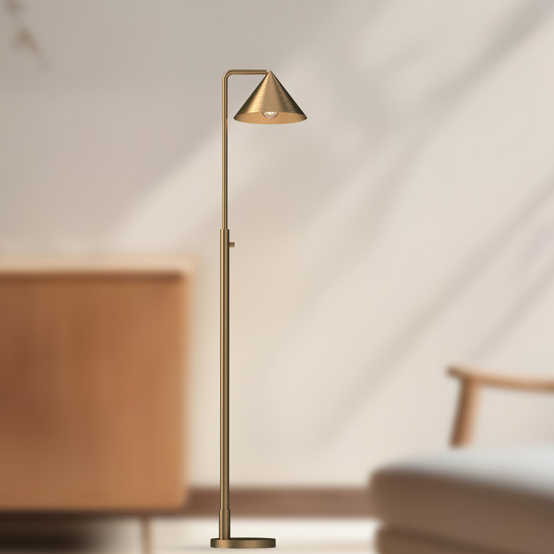 Fahmid 58.625'' Traditional Floor Lamp, Brushed Gold