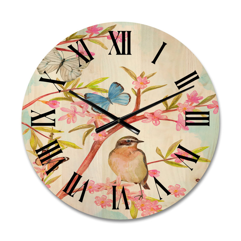 Horloge murale en bois Clever Bird, Petit