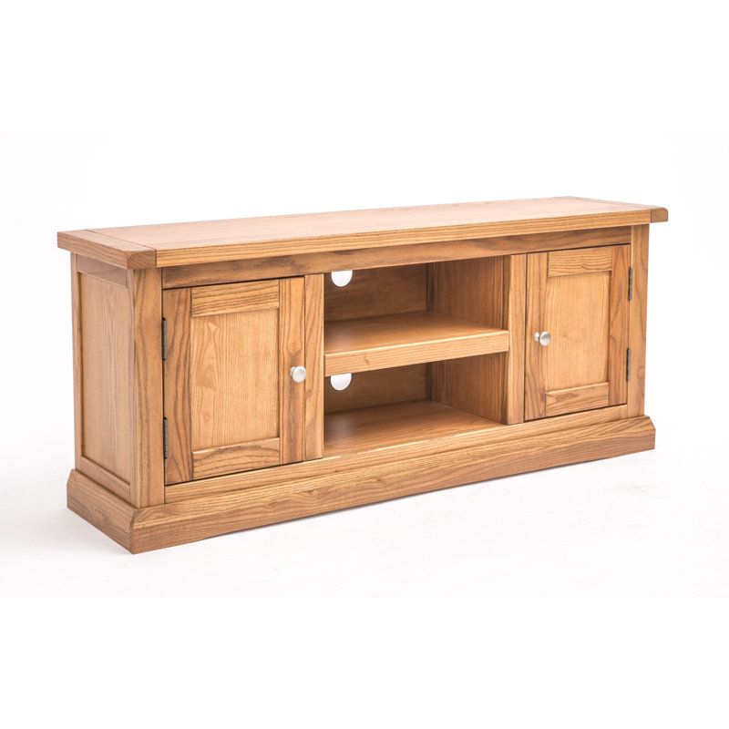 Rimmer TV Stand for TVs up to 55", Light Brown/Silver