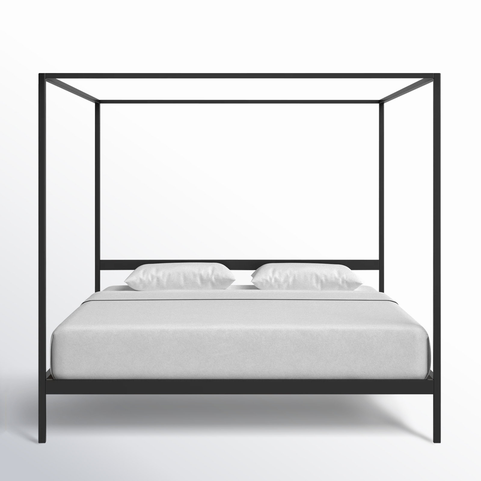 Aston Metal Canopy Bed, Black, King, 72"