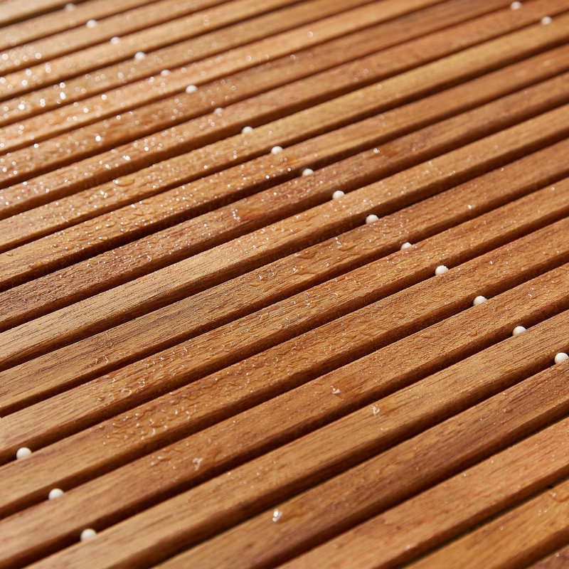  Extra-long Teak Wood Roll-up Anti-slip Shower Mat