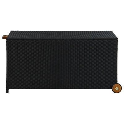WFX Utility 120cm W 50L Water Resistant Wicker Deck Box with Wheels