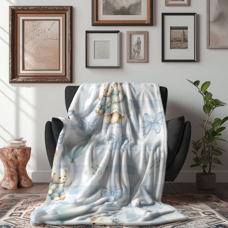 Maman ours - couverture de qualité supérieure 1 pièce, L 60 po x L 80 po