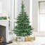Arbre de Noël illuminé 8 pi avec 500 lumières DEL blanc chaud, 1307 pointes PE + PVC, aspect réaliste en couches, base en bois unique - arbre de Noël artificiel complet pour la décoration intérieure-1783199344