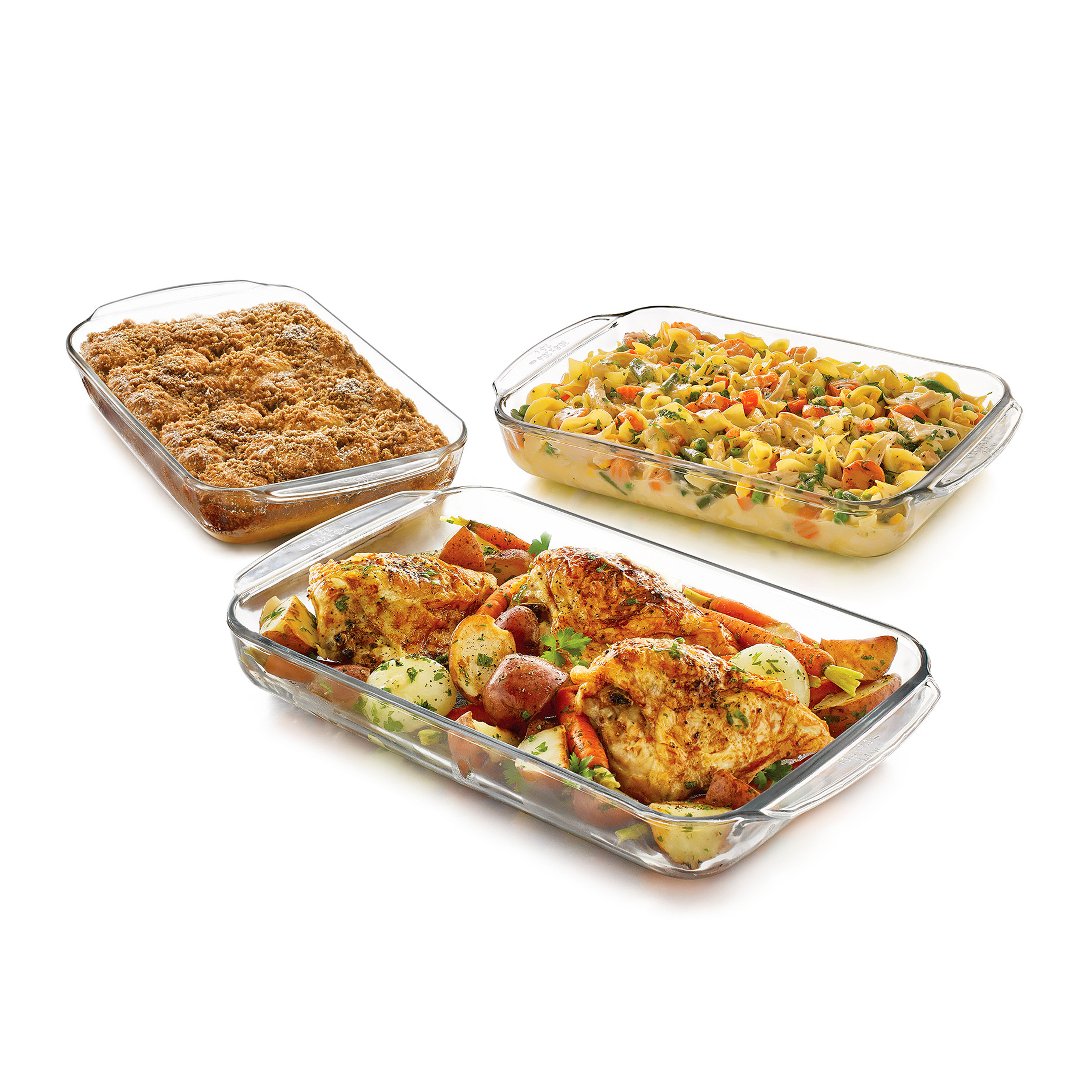 Libbey Baker's Basics Libbey 3-Piece Glass Casserole Baking Dish Set ...