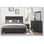 Lit à panneaux en bois de style transitionnel gris anthracite 1pc-2050897446