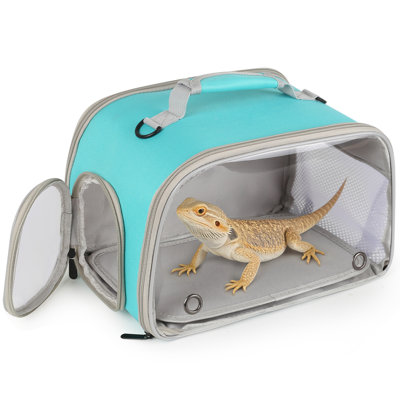 Reptile Carrier Travel Portable Bag to Carry Bearded Dragon and Lizard with Clear Window