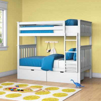 Absecon Kids Twin Over Twin Bunk Bed with Drawers