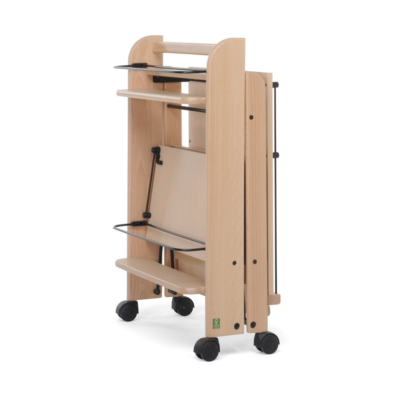 Solid Wood Bar Cart, Beige