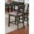 7Pc Counter Height Dining Table Set 1X Table 6X Chairs Transitional Style Weathered Gray And Beige Finish Padded Cushion Slat Back Chairs