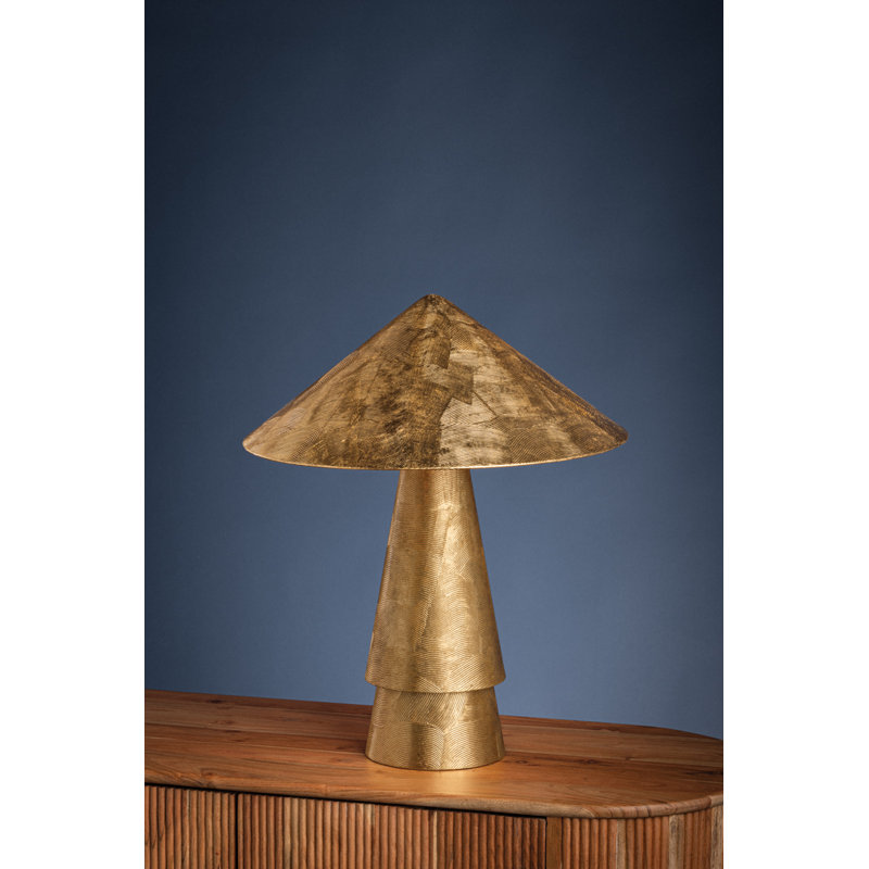 Foxton Table Lamp in Warm Leaf, Gold, Gold