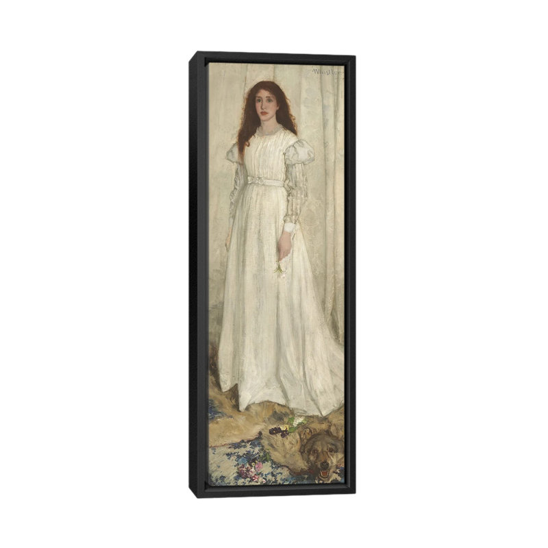 Symphonie en blanc, n ° 1 «The White Girl», reproduction d'art sur toile encadrée, 36 po x 12 po, Toile avec cadre, Noir