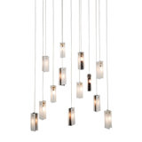 Suspension rectangulaire en grappe 13 lumières