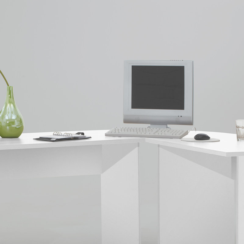 L-Shaped Desk Shell, White