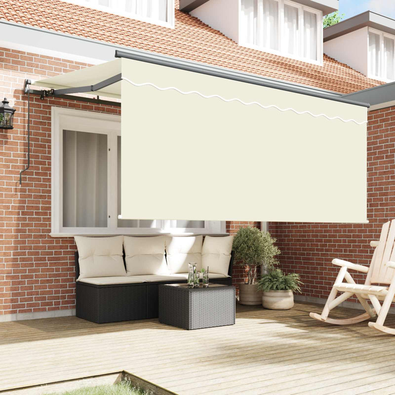 VidaXL 200cm D Retractable Patio Awning, Cream, 165cm H x 300cm W x 200cm D