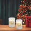 Bougies en verre DEL à piles avec flamme vacillante, Noël - 2 pièces