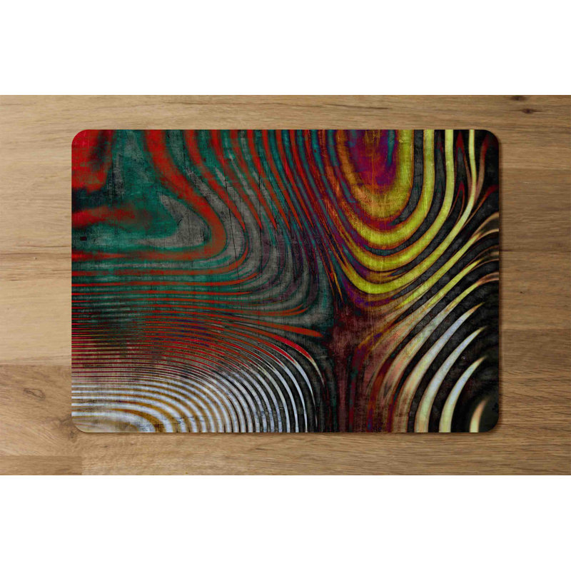 Galesville Polyester, Wood Abstract Rectangle Placemat