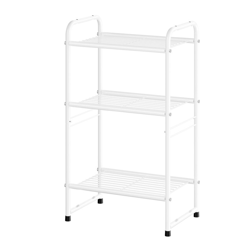  Étagères de rangement à 3 niveaux, étagère en acier pour la cuisine, Blanc