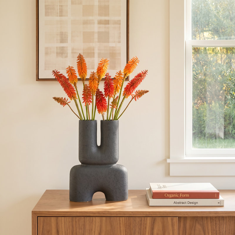 Sharee Stoneware Table Vase, Black