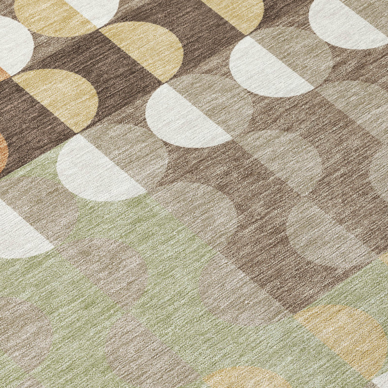 Machine Washable Indoor/Outdoor Chantille ACN2816 Geometric Rug, Coffee, 10' x 14'