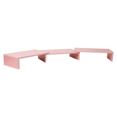  Support double écran, organisateur de bureau, support pour ordinateur portable, bureau, panneau de fibres à densité moyenne, L 51,25 po x l 9,25 po x H 4,75 po