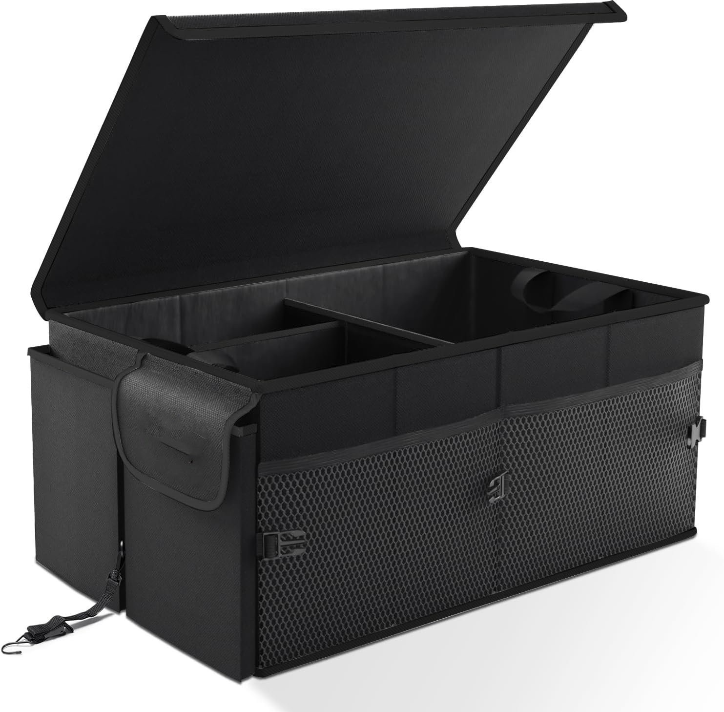 Hohopeti Boîte de Rangement pour Gyroscope Noire en Plastique avec Compartiments Internes, Poignée et Doublures, Rangement pour Jouets d'enfants Garçons et Filles