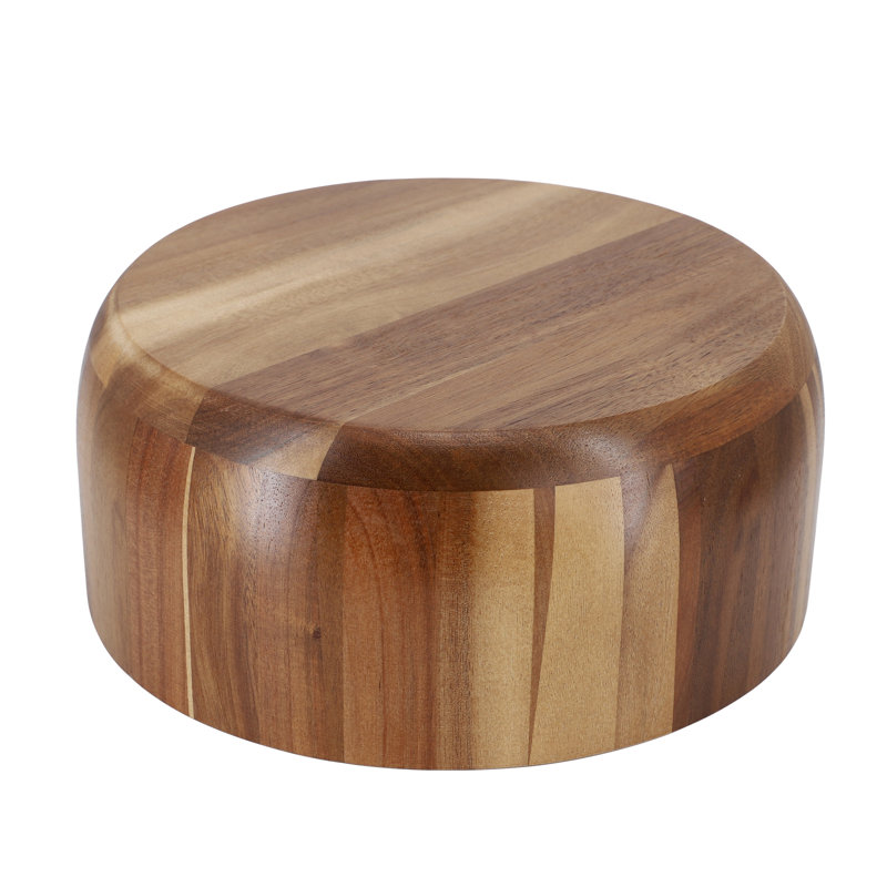 Grand grand bol à salade rond en bois d'acacia de 10,5 pouces