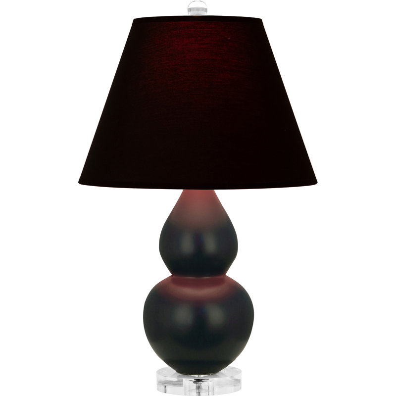 Petite lampe d'appoint à double gourde, Noir / Rouge, Obsidienne mat