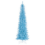 Vickerman 9.5' x 42" Sky Blue Pencil Artificial Unlit Christmas Tree.