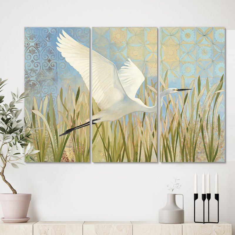 Toile multi-pièces Animal Snowy Egret, H 40 po x l 60 po x P 1 po