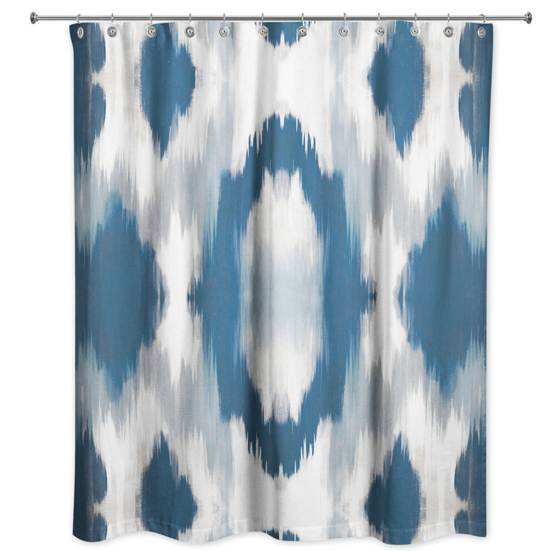 Rideau de douche simple abstrait, Bleu